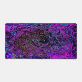 Trippy Black en Magenta Retro Liquid Swirl Bureaumat (Voorkant)
