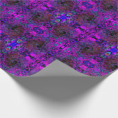 Trippy Black en Magenta Retro Liquid Swirl Cadeaupapier (Hoek)