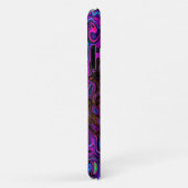 Trippy Black en Magenta Retro Liquid Swirl Case-Mate iPhone Case (Achterkant/rechts)