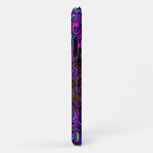 Trippy Black en Magenta Retro Liquid Swirl Case-Mate iPhone Case (Achterkant/rechts)