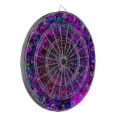 Trippy Black en Magenta Retro Liquid Swirl Dartbord (Voorkant Links)