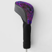 Trippy Black en Magenta Retro Liquid Swirl Golfheadcover (Schuin)