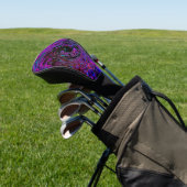 Trippy Black en Magenta Retro Liquid Swirl Golfheadcover (Insitu)