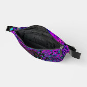Trippy Black en Magenta Retro Liquid Swirl Heuptasje (Open)