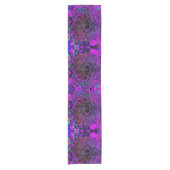 Trippy Black en Magenta Retro Liquid Swirl Korte Tafelloper (Voorkant)