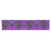 Trippy Black en Magenta Retro Liquid Swirl Korte Tafelloper (Horizontaal)