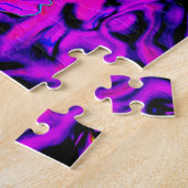 Trippy Black en Magenta Retro Liquid Swirl Legpuzzel (Zijkant)