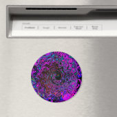 Trippy Black en Magenta Retro Liquid Swirl Magneet (Insitu (Vaatwasser))