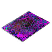Trippy Black en Magenta Retro Liquid Swirl Notitieboek (Linkerzijde)