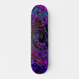 Trippy Black en Magenta Retro Liquid Swirl Persoonlijk Skateboard