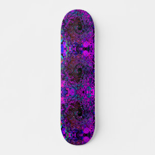 Trippy Black en Magenta Retro Liquid Swirl Persoonlijk Skateboard