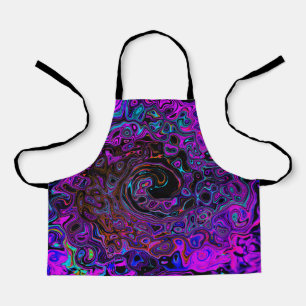Trippy Black en Magenta Retro Liquid Swirl Schort