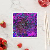 Trippy Black en Magenta Retro Liquid Swirl Servet (Insitu)