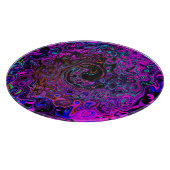 Trippy Black en Magenta Retro Liquid Swirl Snijplank (Hoek)