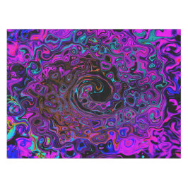Trippy Black en Magenta Retro Liquid Swirl Tafelkleed