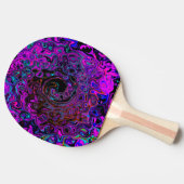 Trippy Black en Magenta Retro Liquid Swirl Tafeltennisbatje (Zijkant)