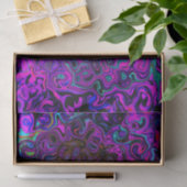 Trippy Black en Magenta Retro Liquid Swirl Tissuepapier (Geschenk)