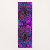 Trippy Black en Magenta Retro Liquid Swirl Yogamat (Voorkant)