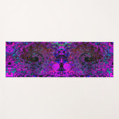 Trippy Black en Magenta Retro Liquid Swirl Yogamat (Voorkant (horizontaal))