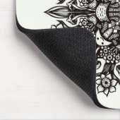 Trippy Black en white cool psychedelic mandala Muismat (Hoek)