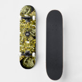 Trippy Black Gold Doodle Persoonlijk Skateboard (Voorkant)