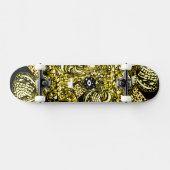 Trippy Black Gold Doodle Persoonlijk Skateboard (Horizontaal)