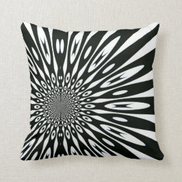 Trippy Black White - optisch patroonkussen Kussen