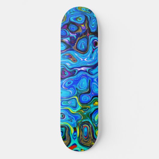 Trippy Blauw Persoonlijk Skateboard (Voorkant)