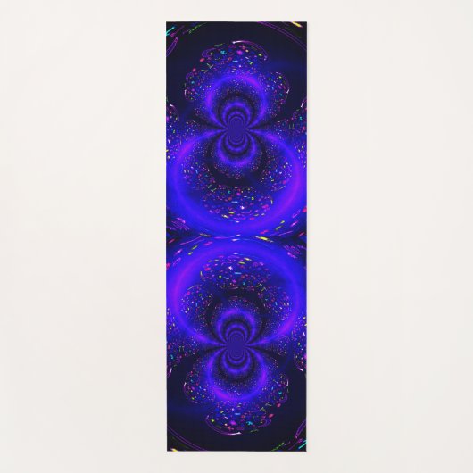 Trippy Blauw Zwart Gouden Dolfijn Yoga Mat (Voorkant)