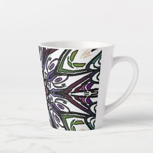 trippy bloem latte mok (Rechts)