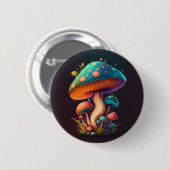 Trippy Blue Amanita Muscaria Button (Voorkant /achterkant)