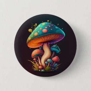 Trippy Blue Amanita Muscaria Button