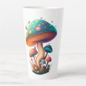 Trippy Blue Amanita Muscaria Latte Mok (Voorkant)