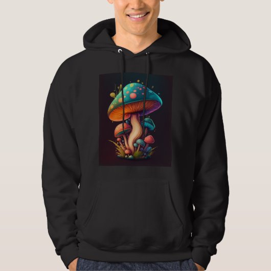 Trippy Blue Amanita Muscaria paddenstoel Hoody (Voorkant)