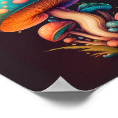 Trippy Blue Amanita Muscaria paddenstoel poster (Hoek)