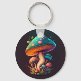 Trippy Blue Amanita Muscaria paddenstoel Sleutelha Sleutelhanger