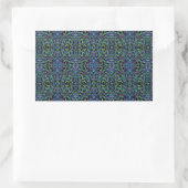 Trippy Blue Green Quilt Geometric Rechthoekige Sticker (Tas)