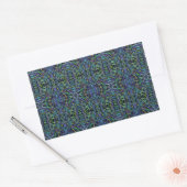 Trippy Blue Green Quilt Geometric Rechthoekige Sticker (Envelop)