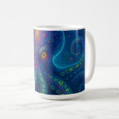 Trippy Blue Octopus Koffiemok (Voorkant rechts)