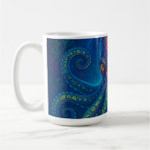 Trippy Blue Octopus Koffiemok (Links)
