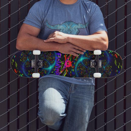 Trippy Blue Spiral Skateboard (Buiten 3)