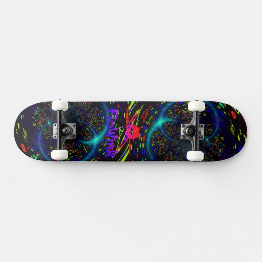 Trippy Blue Spiral Skateboard (Horizontaal)