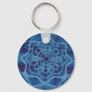 Trippy Blue Star Tie Dye Sleutelhanger