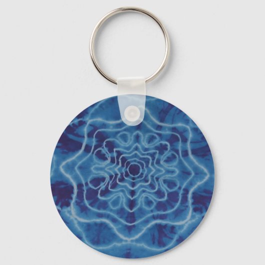 Trippy Blue Star Tie Dye Sleutelhanger (Voorkant)
