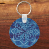 Trippy Blue Star Tie Dye Sleutelhanger (Voorkant)
