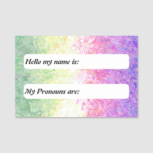 Trippy Boho Aanpasbare Genderdoe Pride Vlag      Naamplaatje (Voorkant)