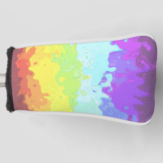 Trippy Boho Groovy Abstract Neurogender Pride Vlag Golfheadcover (Voorkant)