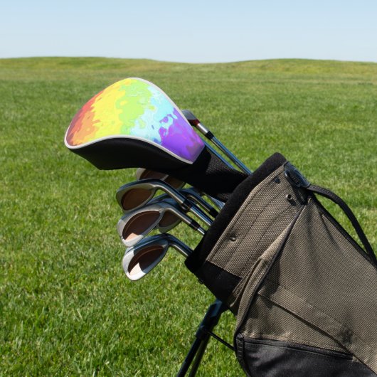 Trippy Boho Groovy Abstract Neurogender Pride Vlag Golfheadcover (Insitu)