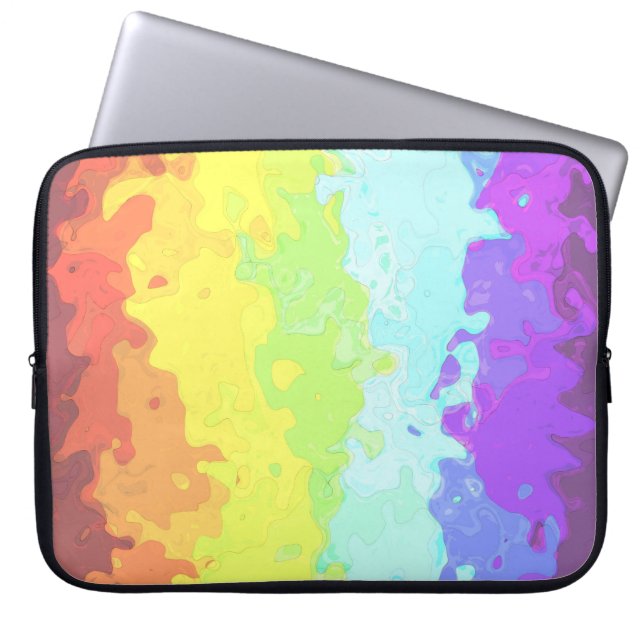 Trippy Boho Groovy Abstract Neurogender Pride Vlag Laptop Sleeve (Voorkant)