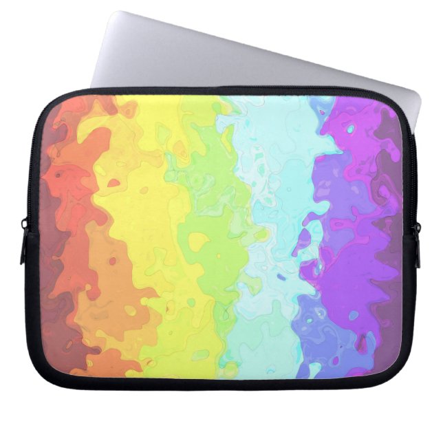 Trippy Boho Groovy Abstract Neurogender Pride Vlag Laptop Sleeve (Voorkant)